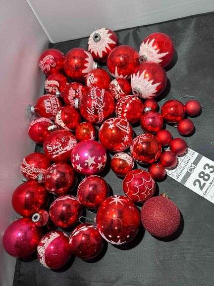 Christmas Ornaments - Vintage / Antique Red Glass Balls image