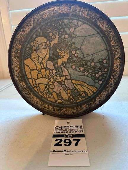 Antique Tin - Young Flower Girl With Content image