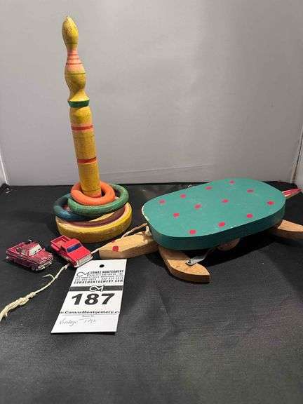 2 - Toy Cars, Wooden Turtle, Stacking Tower Towse image