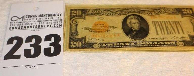 Twenty Dollar $20.00  1928 "Gold Certificate" - in Sleeve image