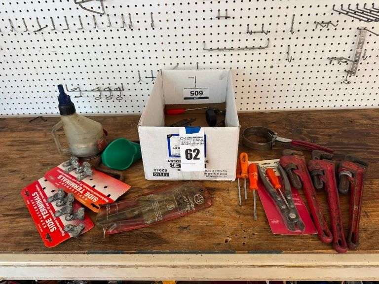 Mixed Lot of Hand Tools, Battery Terminals, and More image
