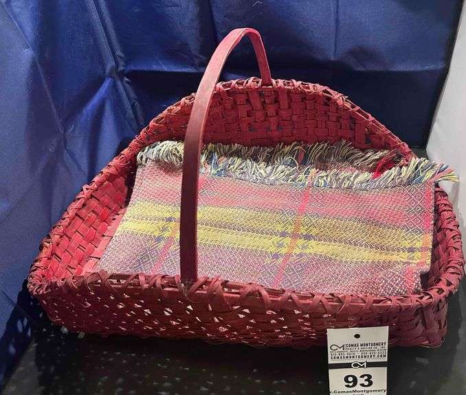 Large Woven Gathering Basket (24" x  13" x 16") & American Classic Jacquard Woven Throw (52 x 76) image