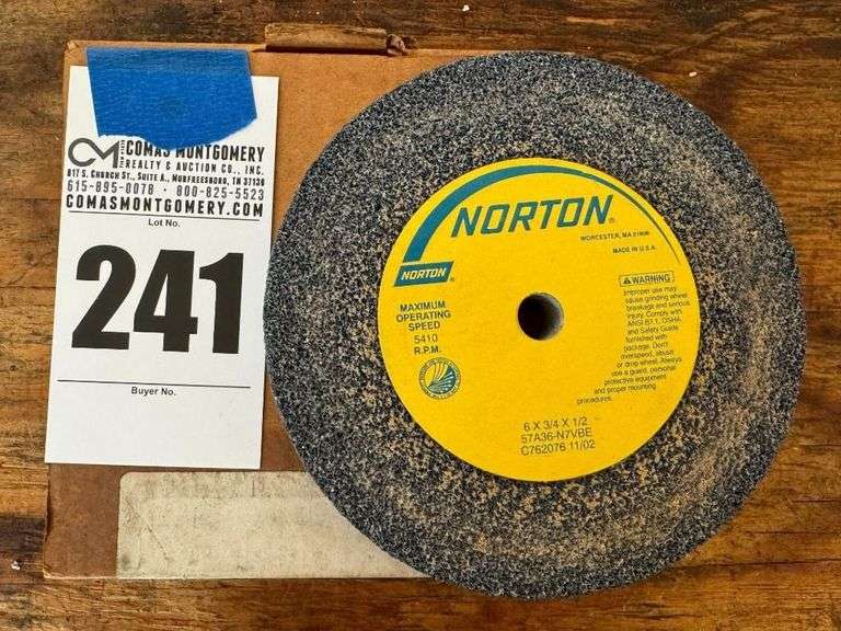 Norton Grinding Wheel - 6 x 3/4 x 1/2 Inch image