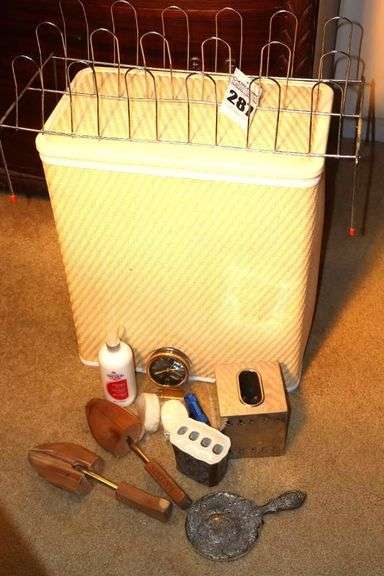 Flip Top Laundry Hamper, Shoe Rack, tissue holder, flashlight, Shoe Stretchers, Lotion, Umbrella, Clock, Soap etc. image