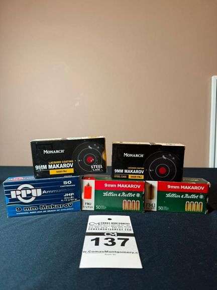 Mixed Lot of 9mm Makarov Ammunition - Monarch, PPU, and Sellier & Bellot image