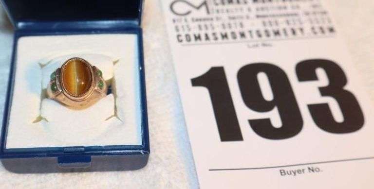 Tiger Eye Ring in 14K Gold Setting - Size 6 image