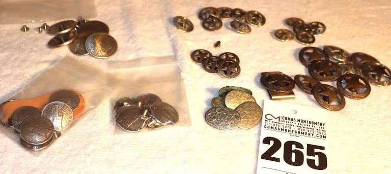 Variety of Metal Belt Conchos - Screw back, 6+ sets, & money clip & Key Holder etc. image