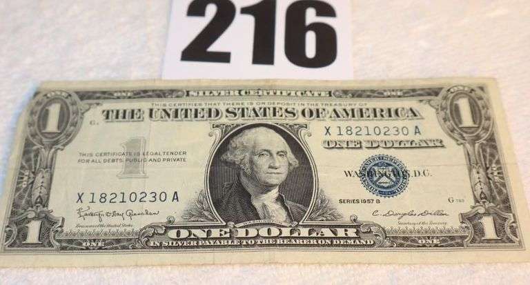1957B One Dollar Bill $1.00 "Silver Certificate" image