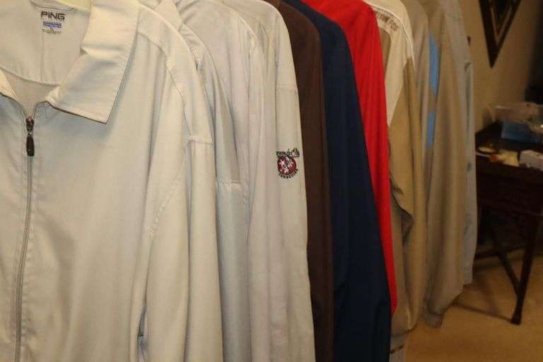 11 Like New Men's Zip Up Jackets: Ping, Firethorn, Roundtree & York, Izod, Mountain Fog, Sara Lee etc. image