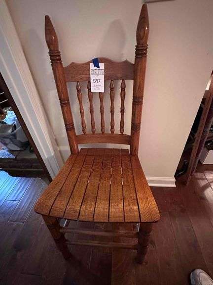 2 - Spindle Back Wooden Chairs image