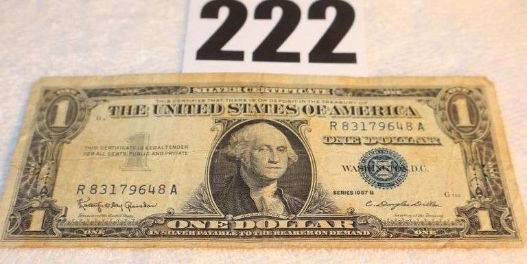 1957B One Dollar Bill $1.00 "Silver Certificate" image