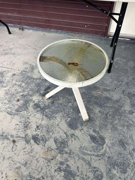 Metal and Glass Outdoor Table image