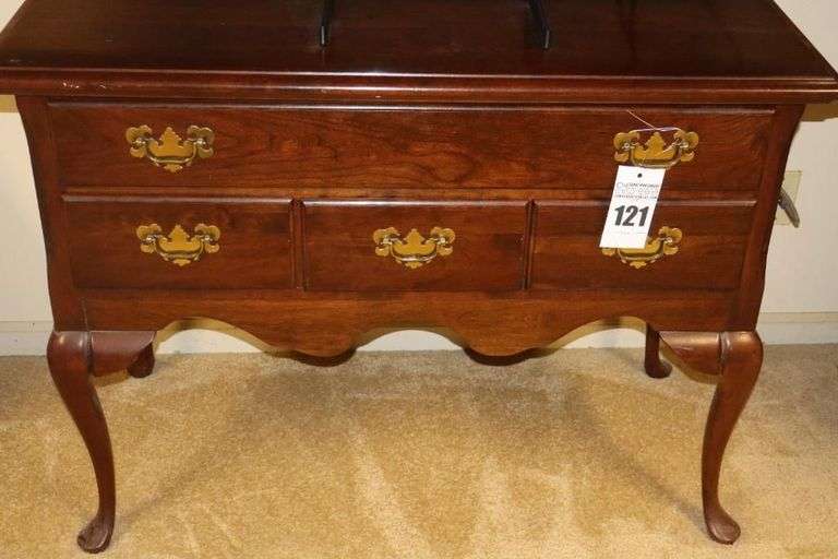 Vintage Lowboy Chest with Queen Anne Styled  with 4 Drawers 32"x43"x21" image