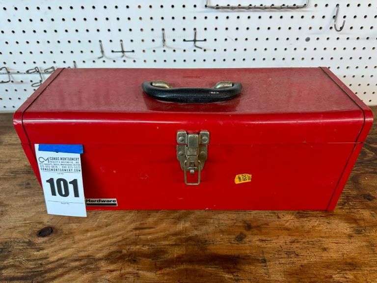 Ace Hardware Red Metal Tool Box with Contents image