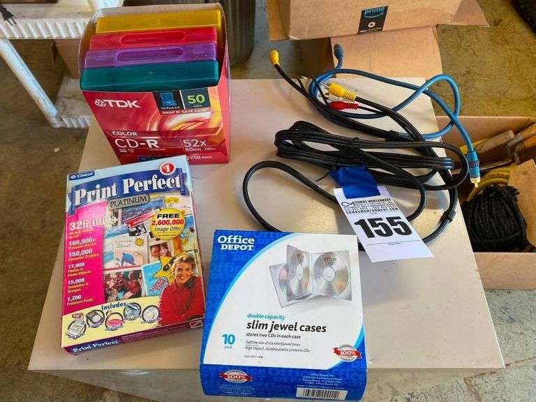 Computer Lot: TDK Color CD-Rs, Print Perfect Software, and Jewel Cases image