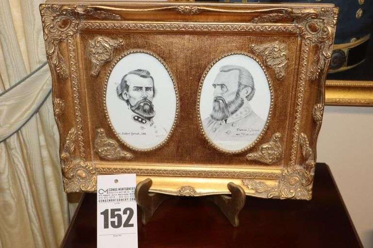 Framed General Forrest & Stonewall Jackson Prints on Stand  12"x16" image