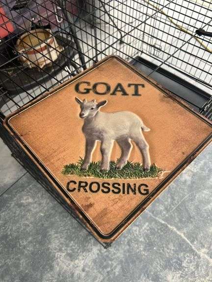 Metal Goat Crossing Sign image