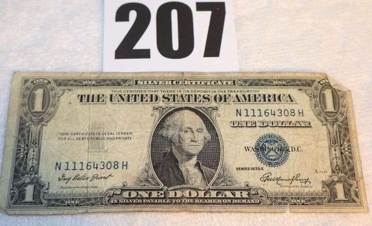 1957E One Dollar Bill $1.00 "Silver Certificate" image