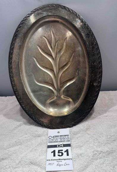 "1957" Rogers Brothers Meat Platter "Tree & Well image