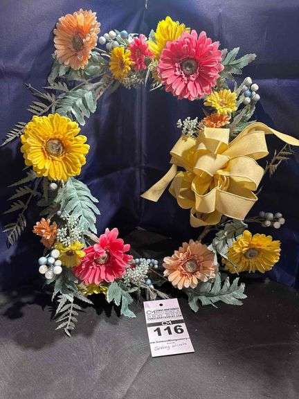 Spring Wreath with Yellow Bow image