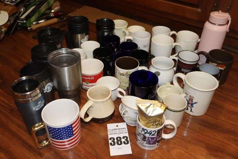 Variety of Coffee mugs, cups and Travel Mugs (Yeti, Chevy etc.) image