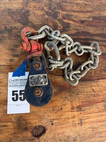 Bronze Bushed Pulley with Chain - 2 Ton Working Load Limit image