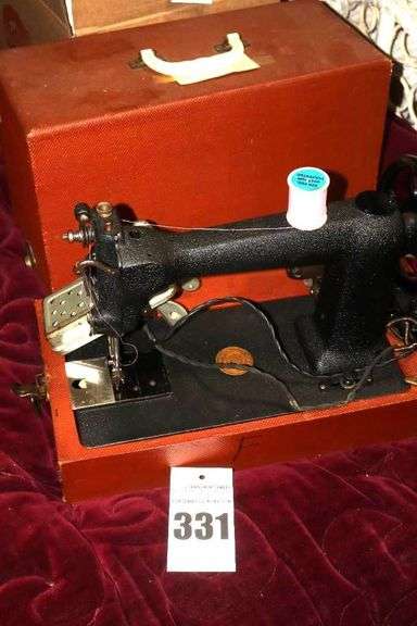 Vintage Wheeler & Wilson Iron Travel Sewing Machine in Case image