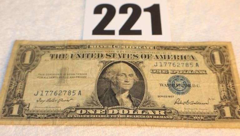 1957 One Dollar Bill $1.00   "Silver Certificate" image