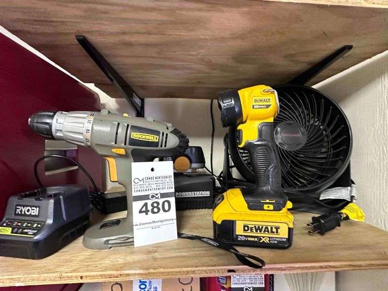 Drill, Fan, Dewalt Light image