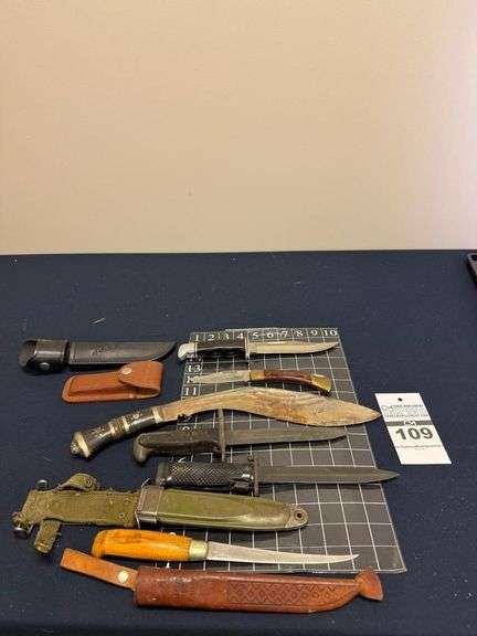 Assorted Collection of Knives - Buck, Cudeman, Military Bayonets, and More image
