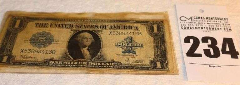 One Dollar $1.00 1923 "Silver Certificate" in Sleeve image