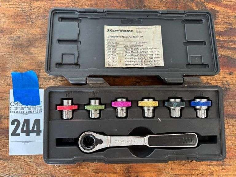 Gearwrench 7 Piece Magnetic Oil Drain Plug Socket Set image