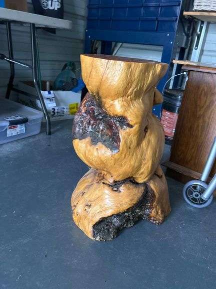 Burl Wood Side Table  23” Tall image