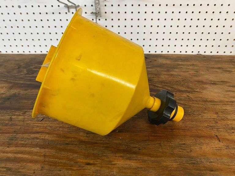 Yellow Oil Drain Funnel with Black Valve image