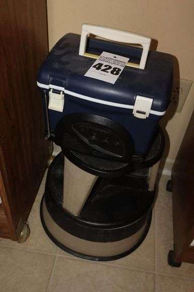 Rolling Step Stool & Radio Mini Cooler image