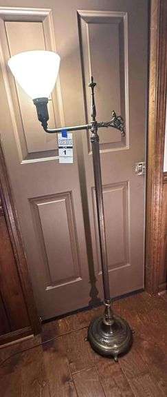 Antique Brass Swing Arm Floor Lamp image