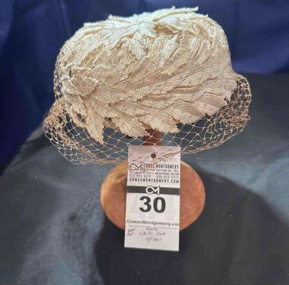 Hat - Antique Pillbox Hat with Veil by "Modern Miss" image