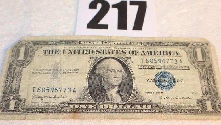 1957B One Dollar Bill $1.00 "Silver Certificate" image