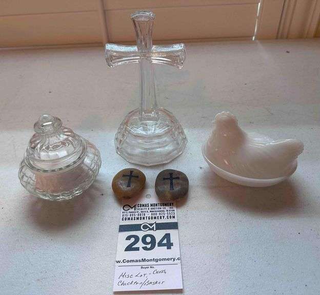 Cross, Glass Trinket Jar, Chicken on a Nest image
