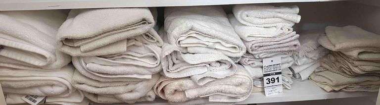 Large Lot of White Towels in different sizes image
