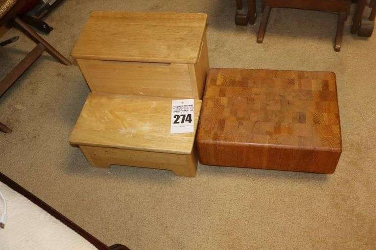 2 Wood Step -ups: one solid wood step & one with 2 steps and open top image