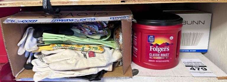 New 2 Fodgers Coffee, Coffee Filters, & Box of Gloves image