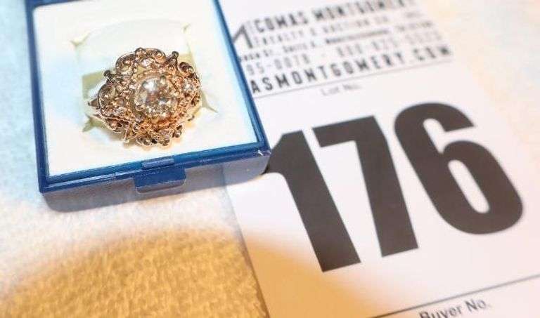 Ladies Solitaire Diamond Ring - (1.32ct) in Gold Setting - Size 10 image