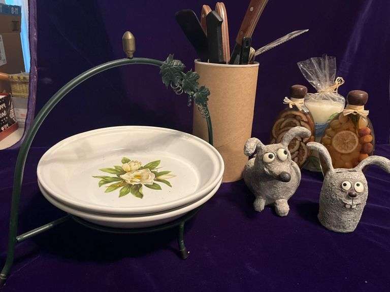 Kitchen Decor, 2 Pie Pans and Utensils image