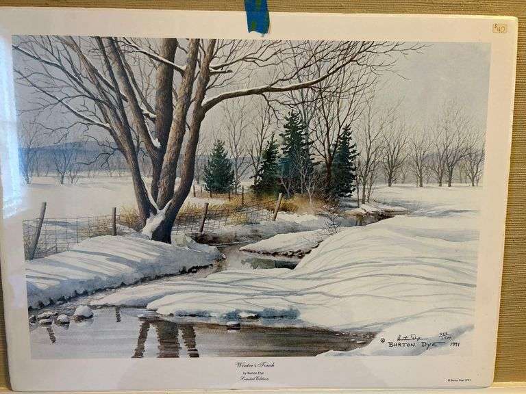 Signed Burton Dye Print Winters Touch 22.5”x17” image