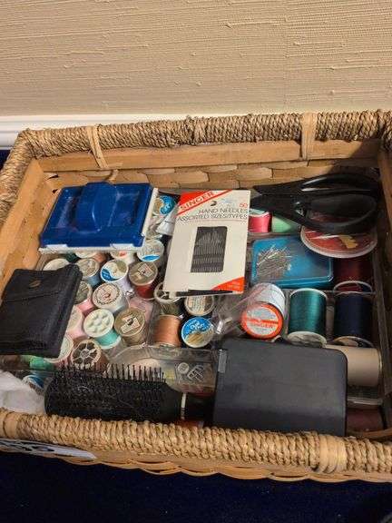 Basket of Misc Sewing Supplies image
