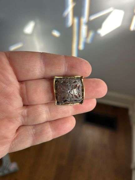 KONSTANTINO Sterling Silver &amp; 18k Yellow Gold Filigree Dome Ring image