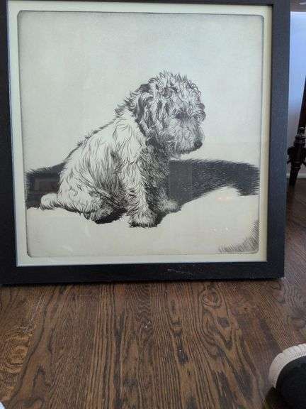 27 x 27 Framed Dog Sketch image