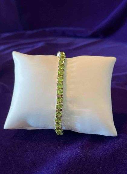 8" Peridot Tennis Bracelet. image