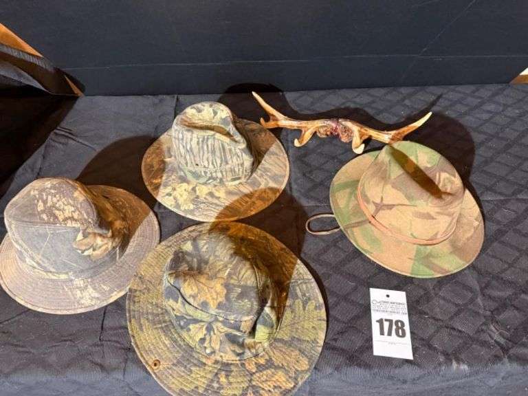 Camo Hats and Antler Wall Rack image